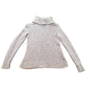 Talbots Chunky Knit wool silk mohair Turtleneck Sweater Medium Petite Purple